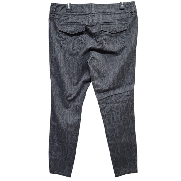 Ann Taylor LOFT Twill Stretch Pant Marisa Snake Print Black Grey Cargo Womens 10 - Picture 2 of 16